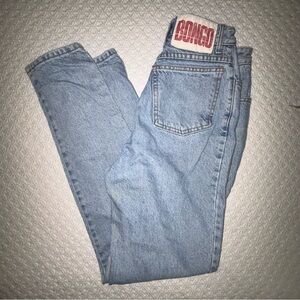 Vintage BONGO high rise, taper leg light wash jeans cotton made USA Y2K